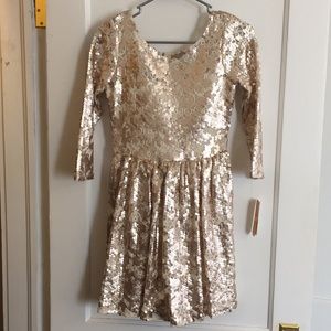 Gold sequin dress formal